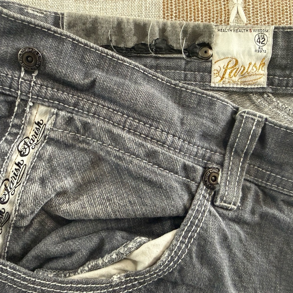 Parish Nation Men's Black Bootcut Jeans 42x34 - Picture 4 of 7